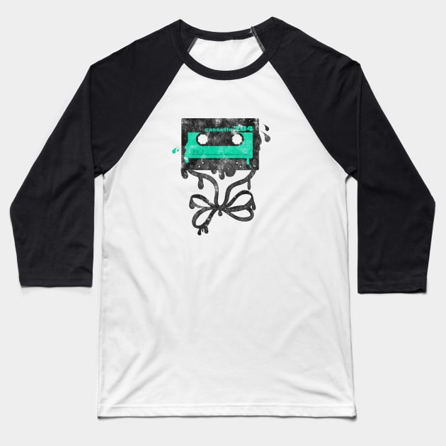 melting cassette shirt,audio cassette,cassette tape,old school,cassette party,retro cassette tape,vintage cassette tape Baseball T-Shirt by theglaze